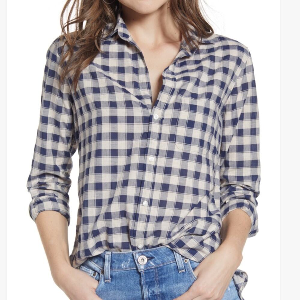 Grayson‎ The Hero Tissue Cotton Button-Up Shirt Check Sz S